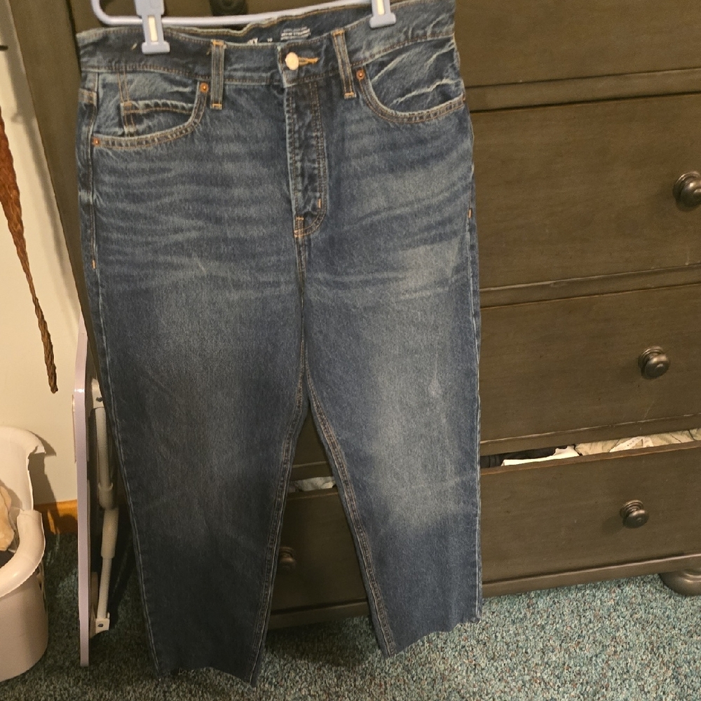 Old Navy Dark Blue Sky-Hi Straight Jeans